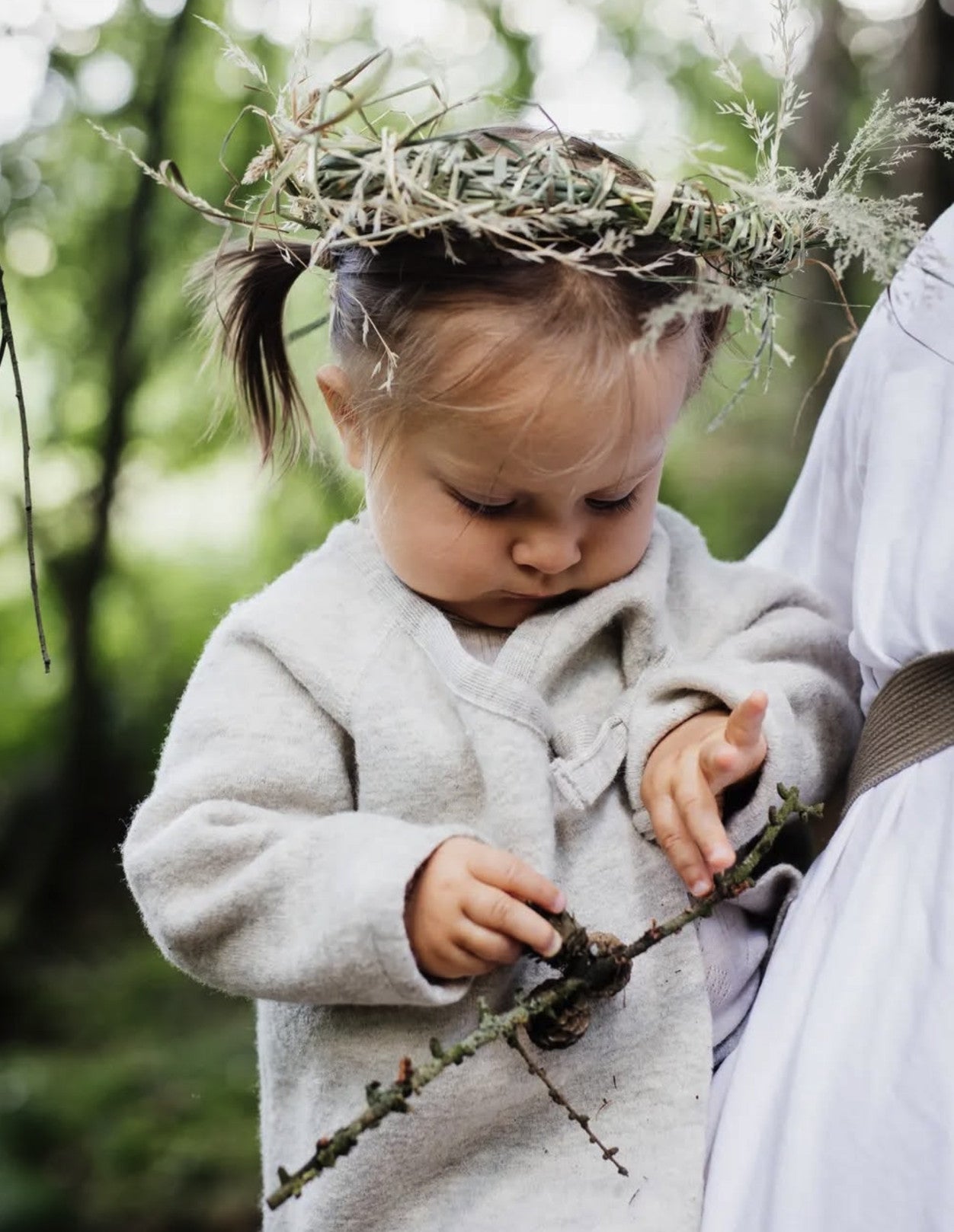 Baby woolen jacket virgin wool nature