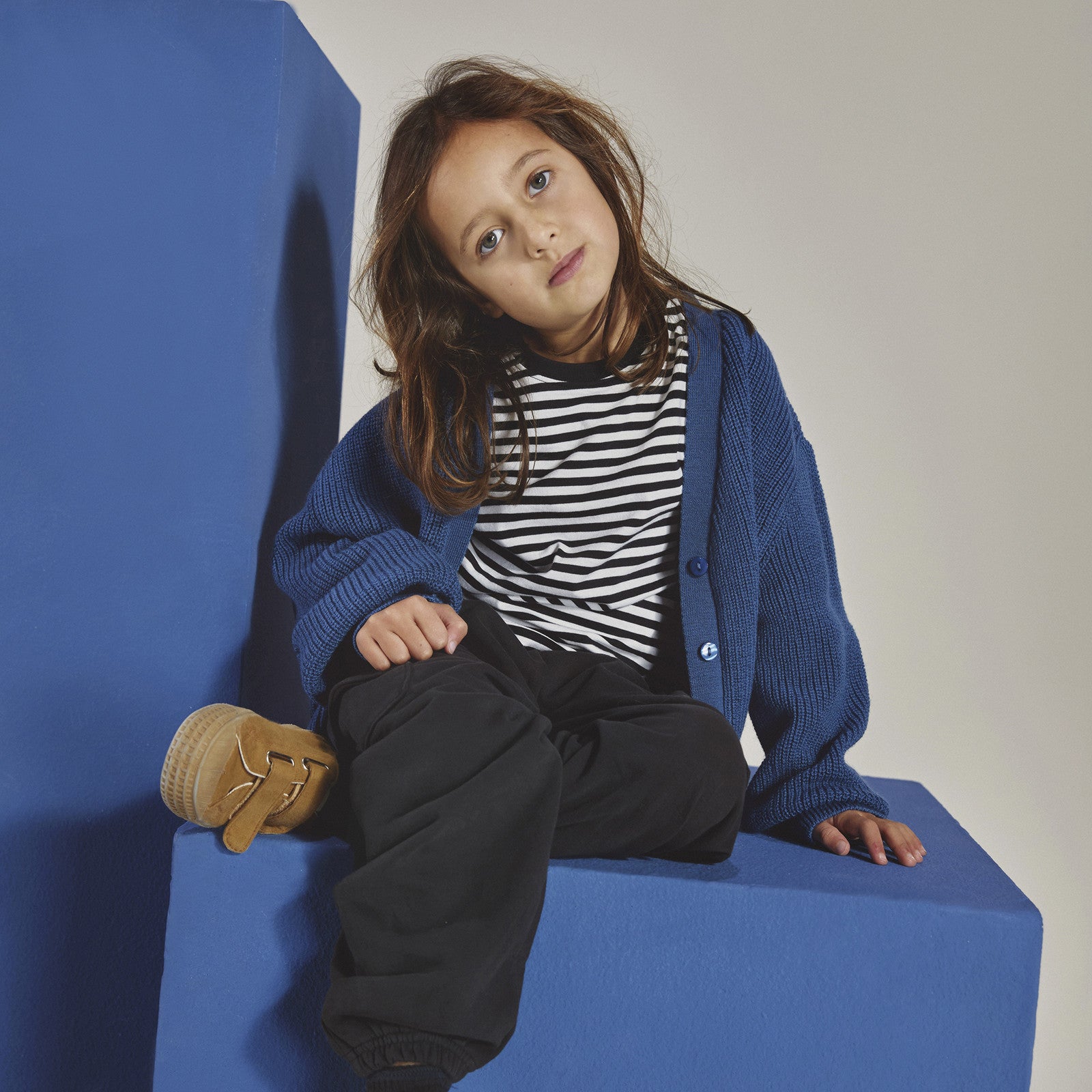 T-shirt bleu gris blanc