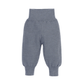 Pantalon bébé en tricot fin laine mérinos bleu fumé