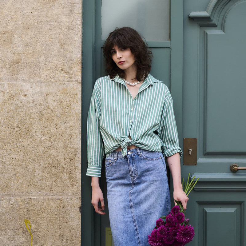 Haut de pyjama rayé Green