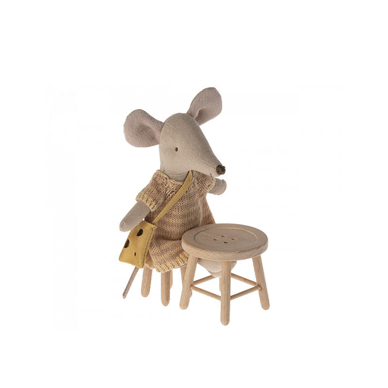 Maileg mouse table and stool set