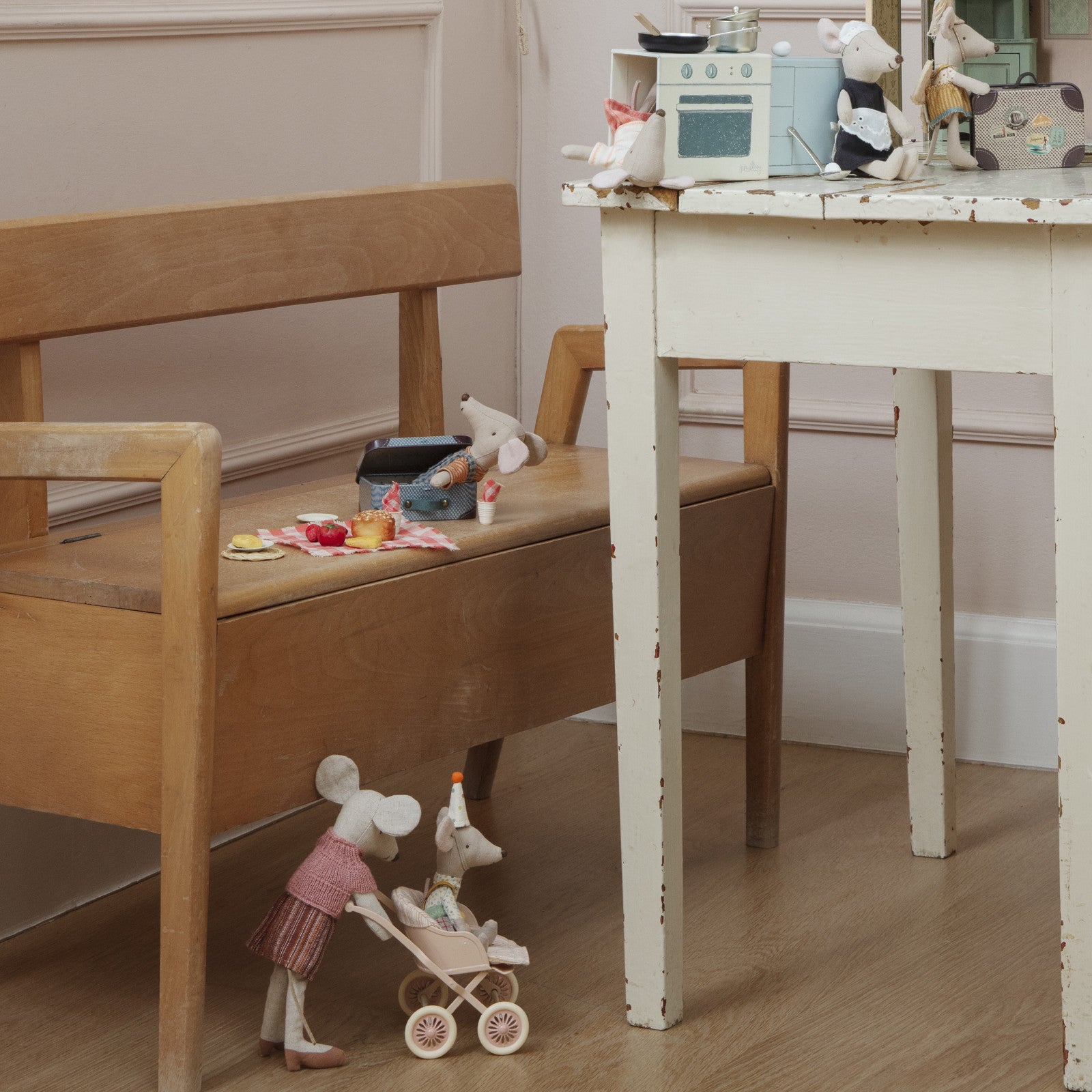 Maileg Baby Rose stroller