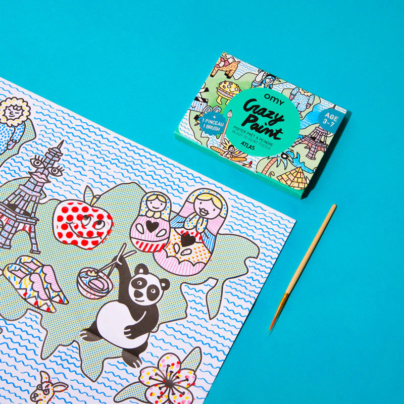 Ausmalposter inkl. Pinsel Crazy Paint Atlas