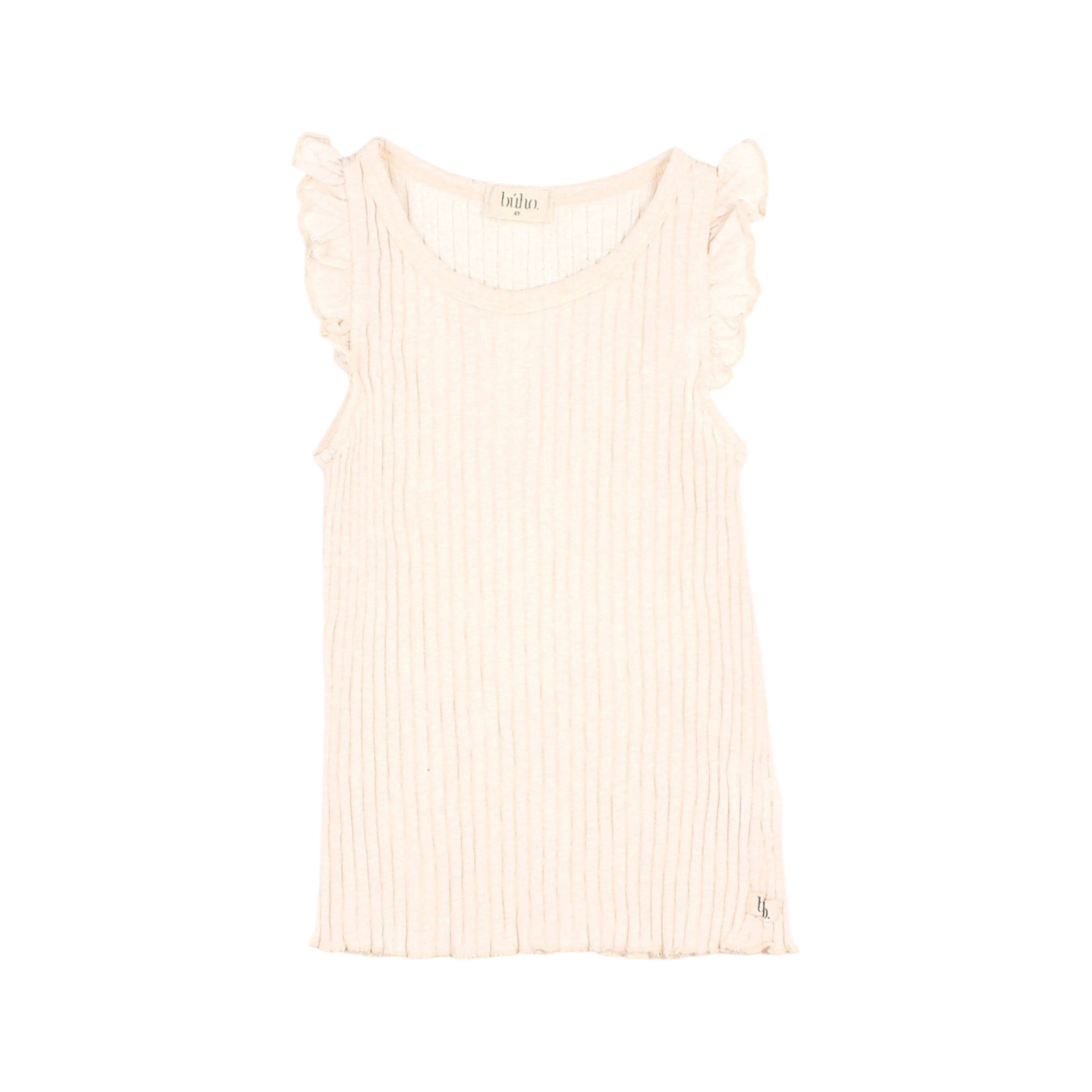 Top Rib Ruffle Ivory