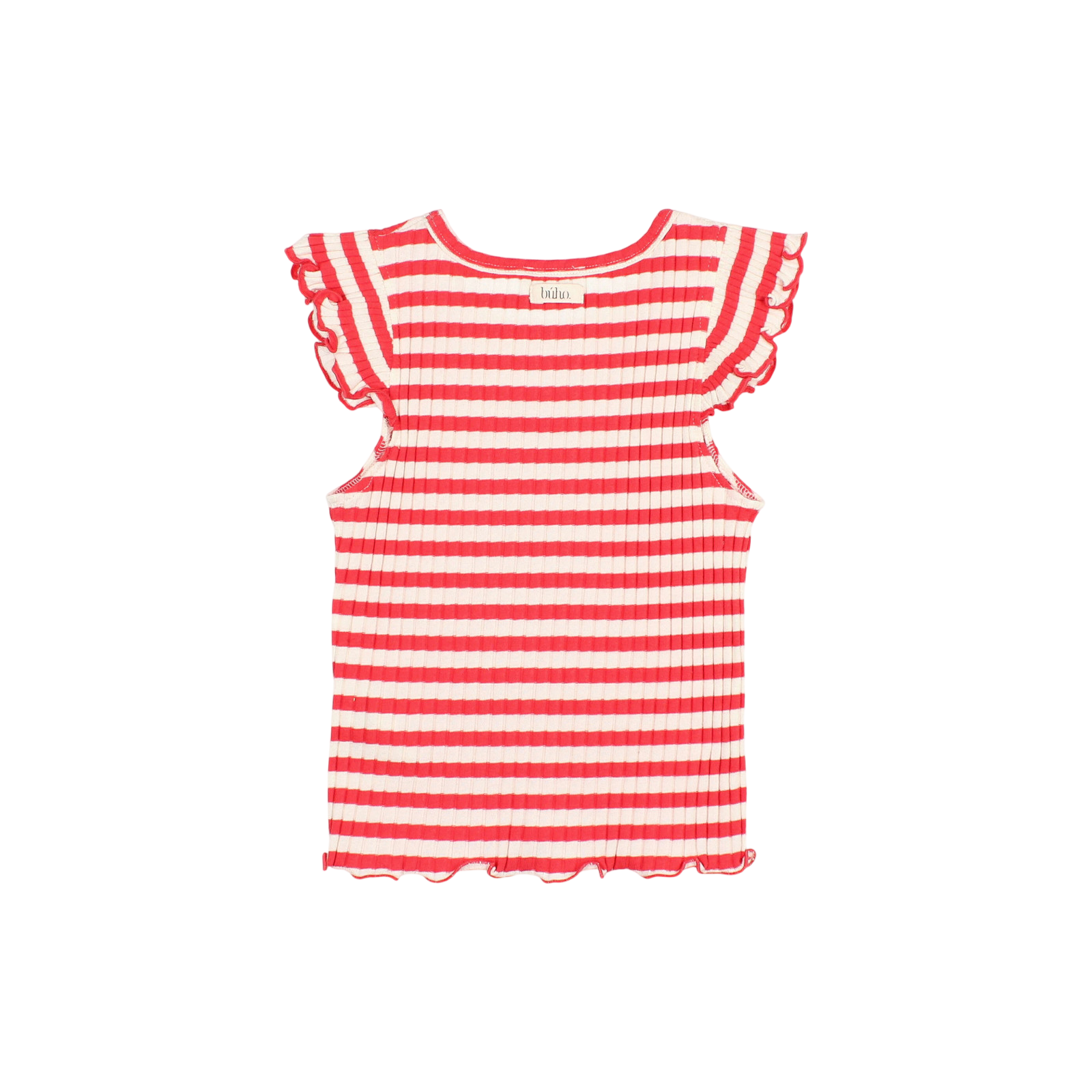 Top Fancy Rib Coral Red