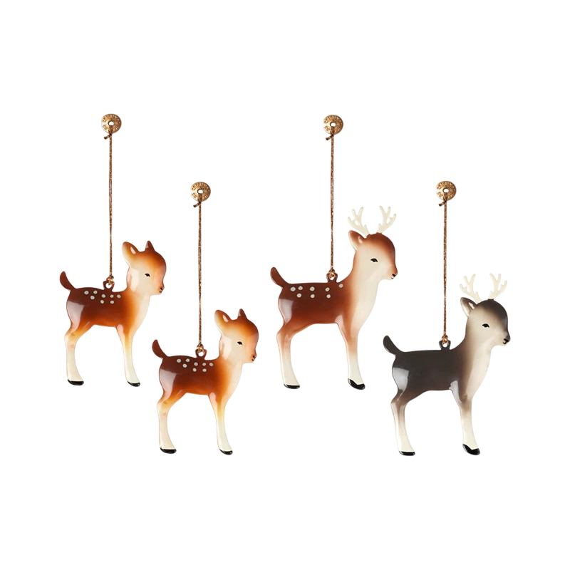 Ornement en métal Famille de rennes