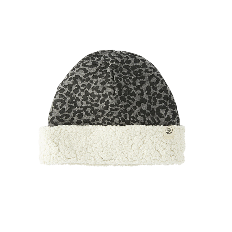 Bonnet Teddy Léopard Gris