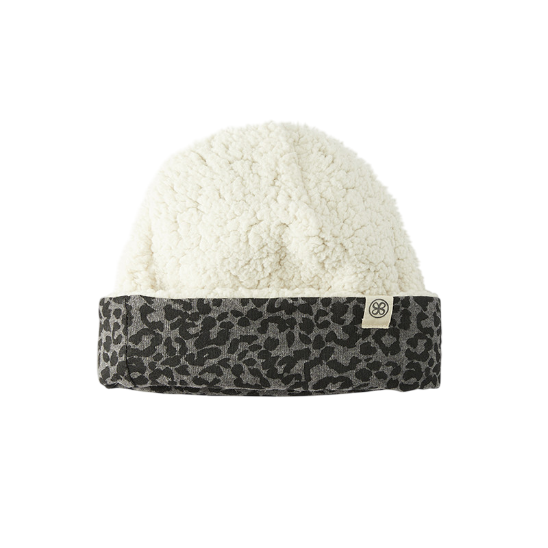 Bonnet Teddy Léopard Gris