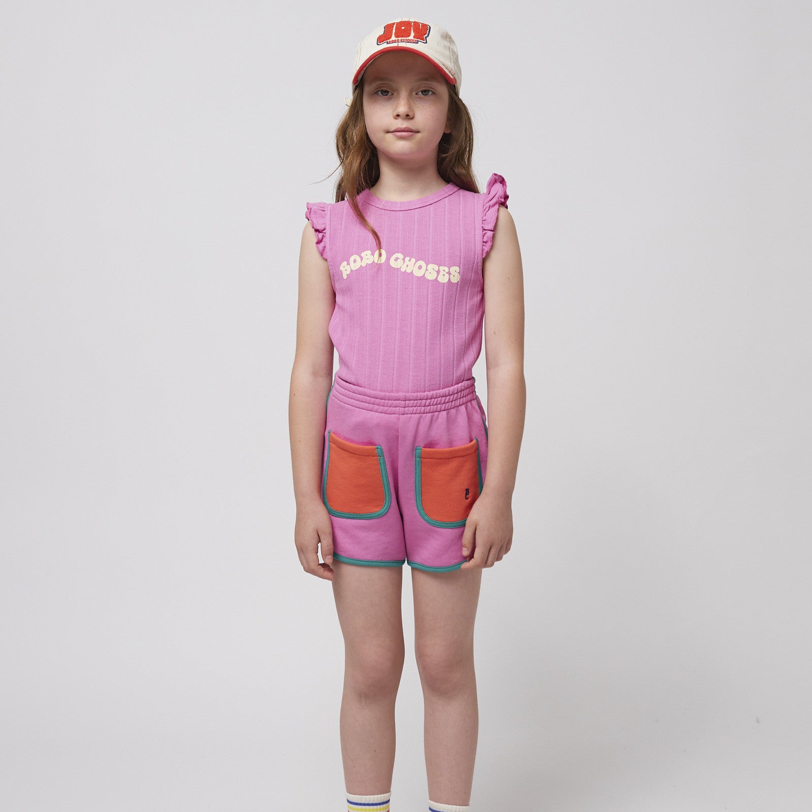 T-shirt Wavy Bobo Choses Ruffled Fuchsia