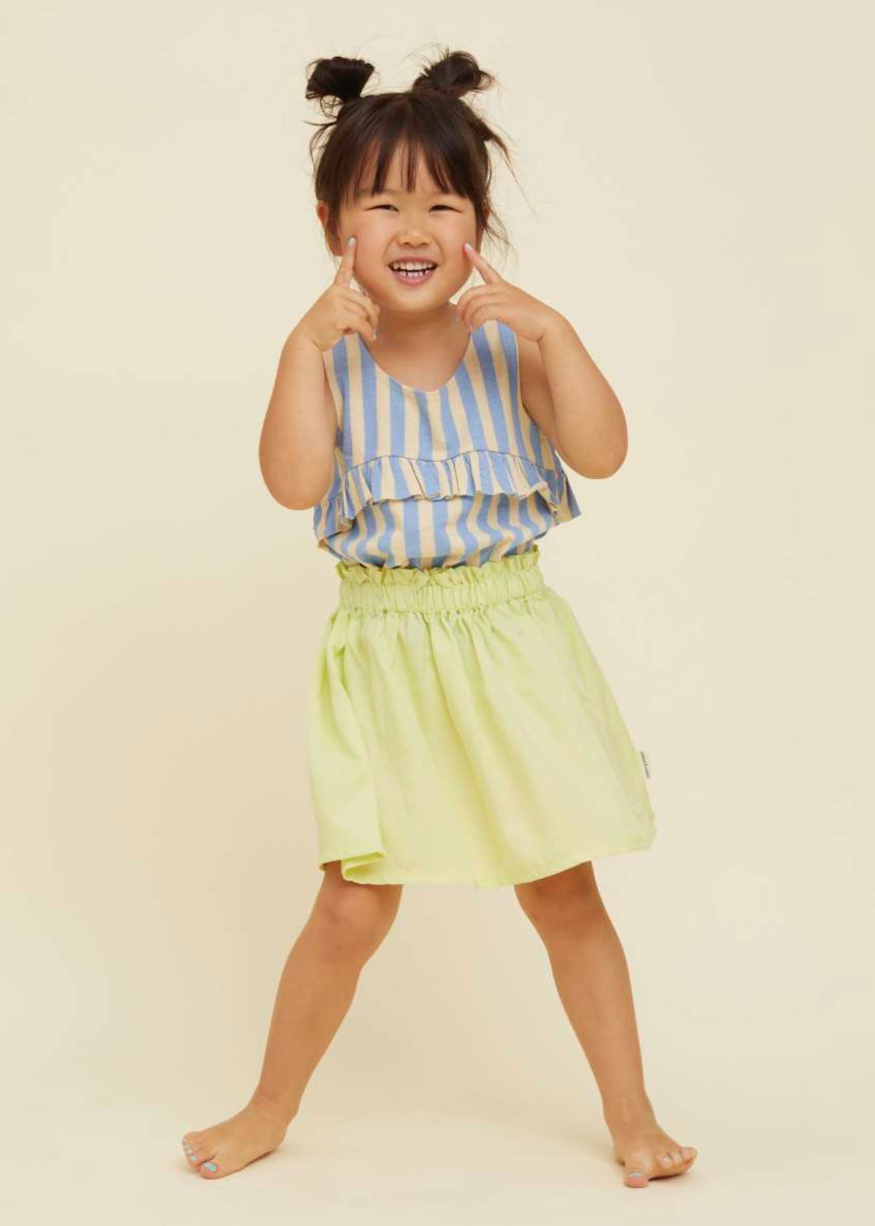 Maillot de bain Chest Ruffle Stripes Sesame