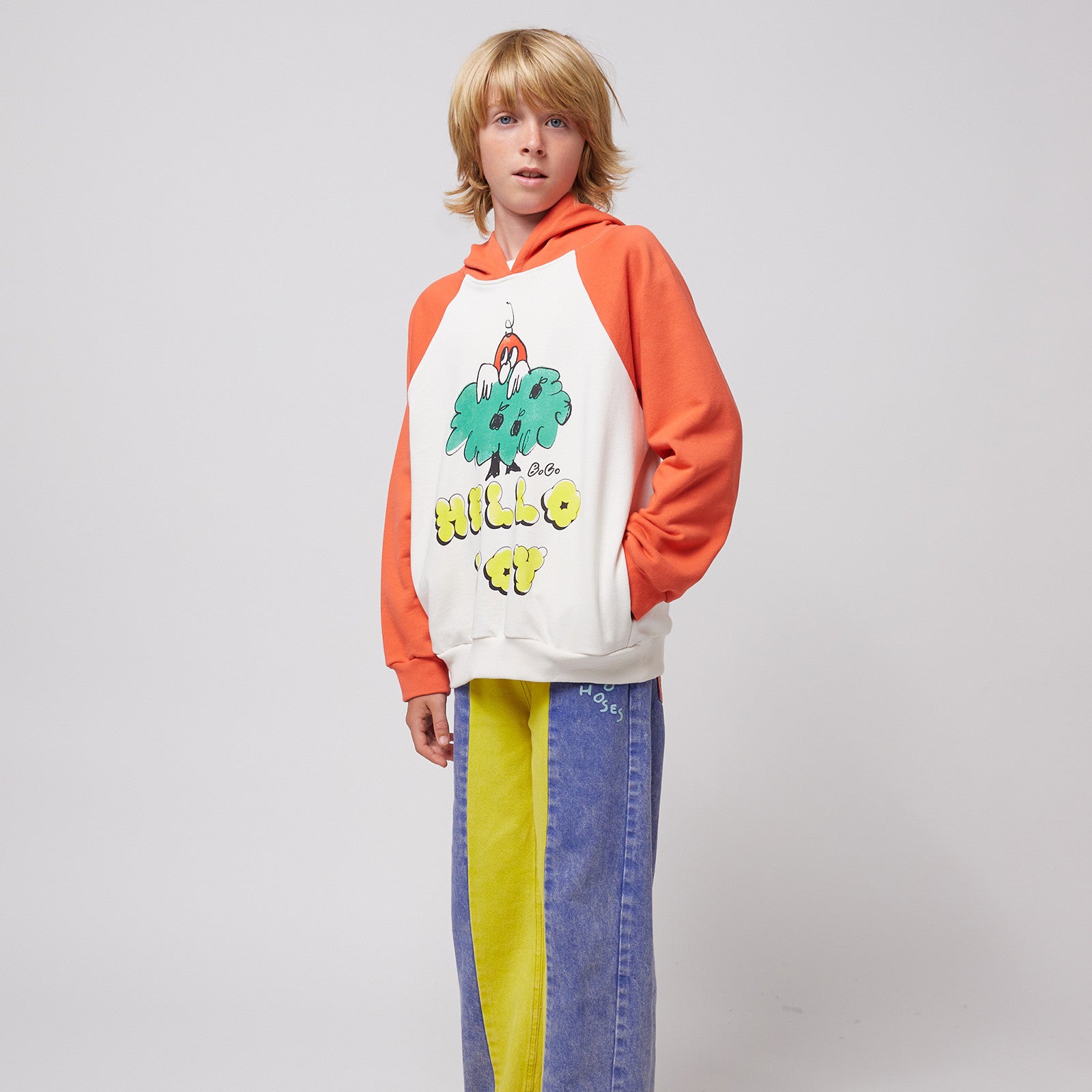 Hoodie Hello Joy Ranglan Multicolor