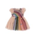 Odette Rainbow Evening Sand dress