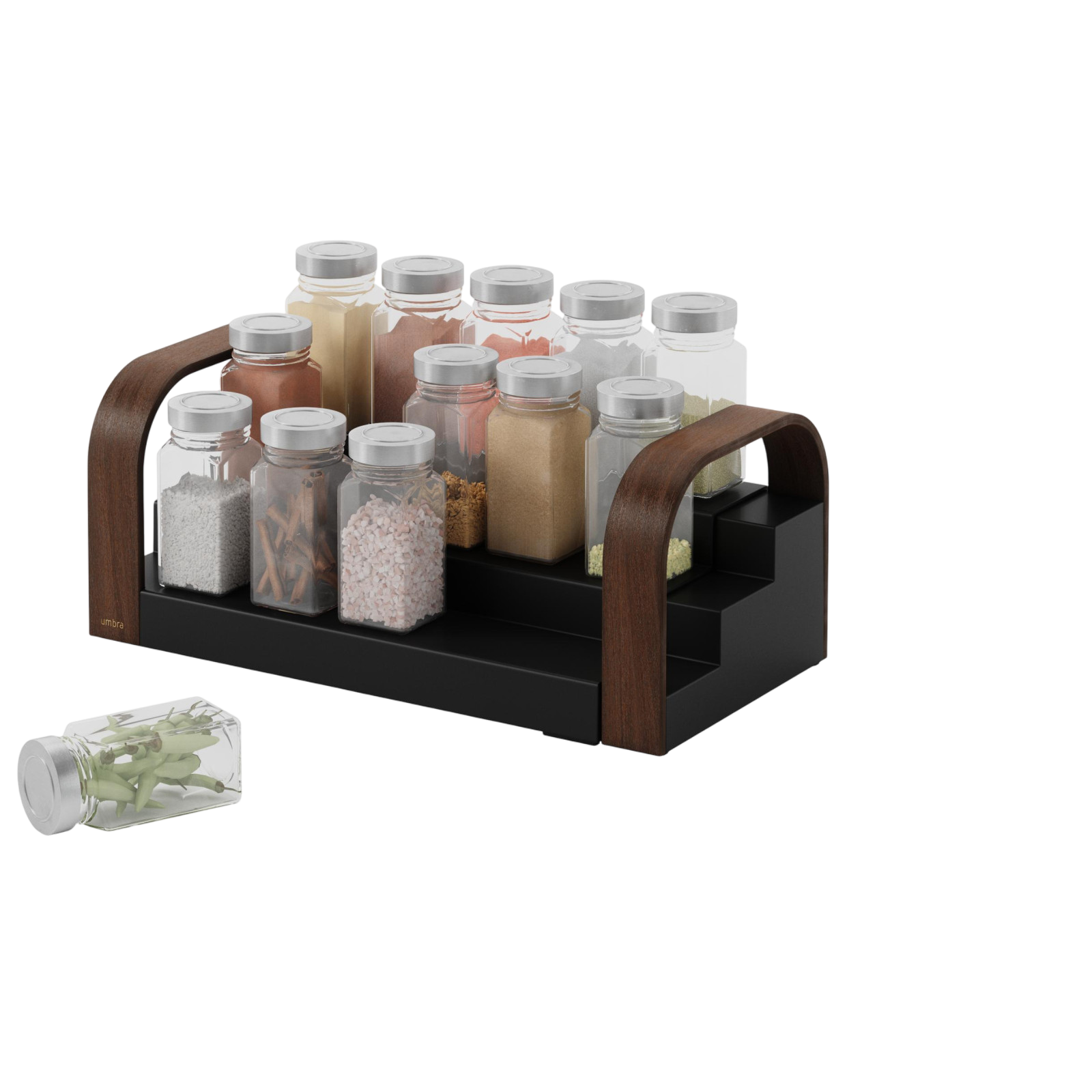 Umbra spice rack Bellwood black/walnut