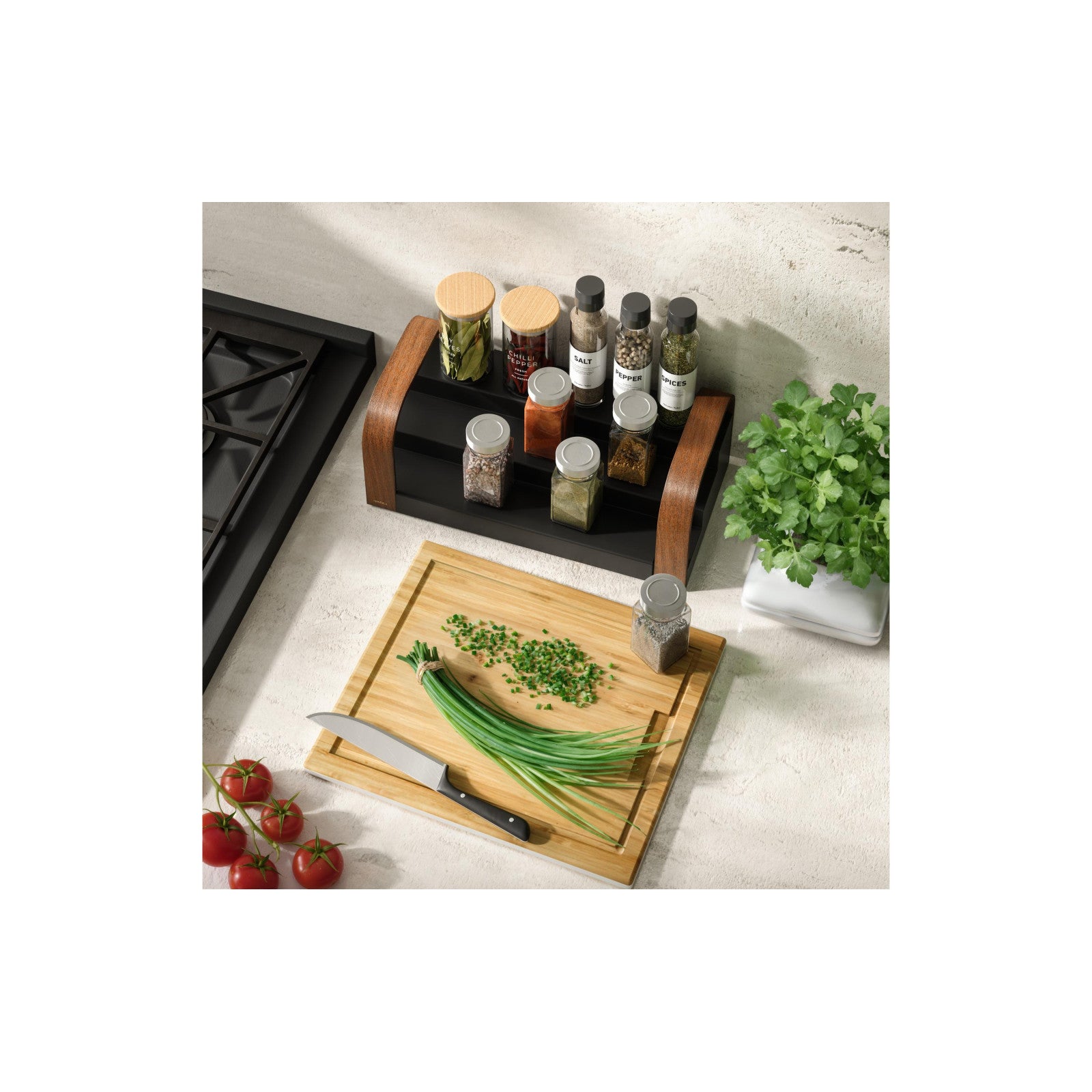Umbra spice rack Bellwood black/walnut