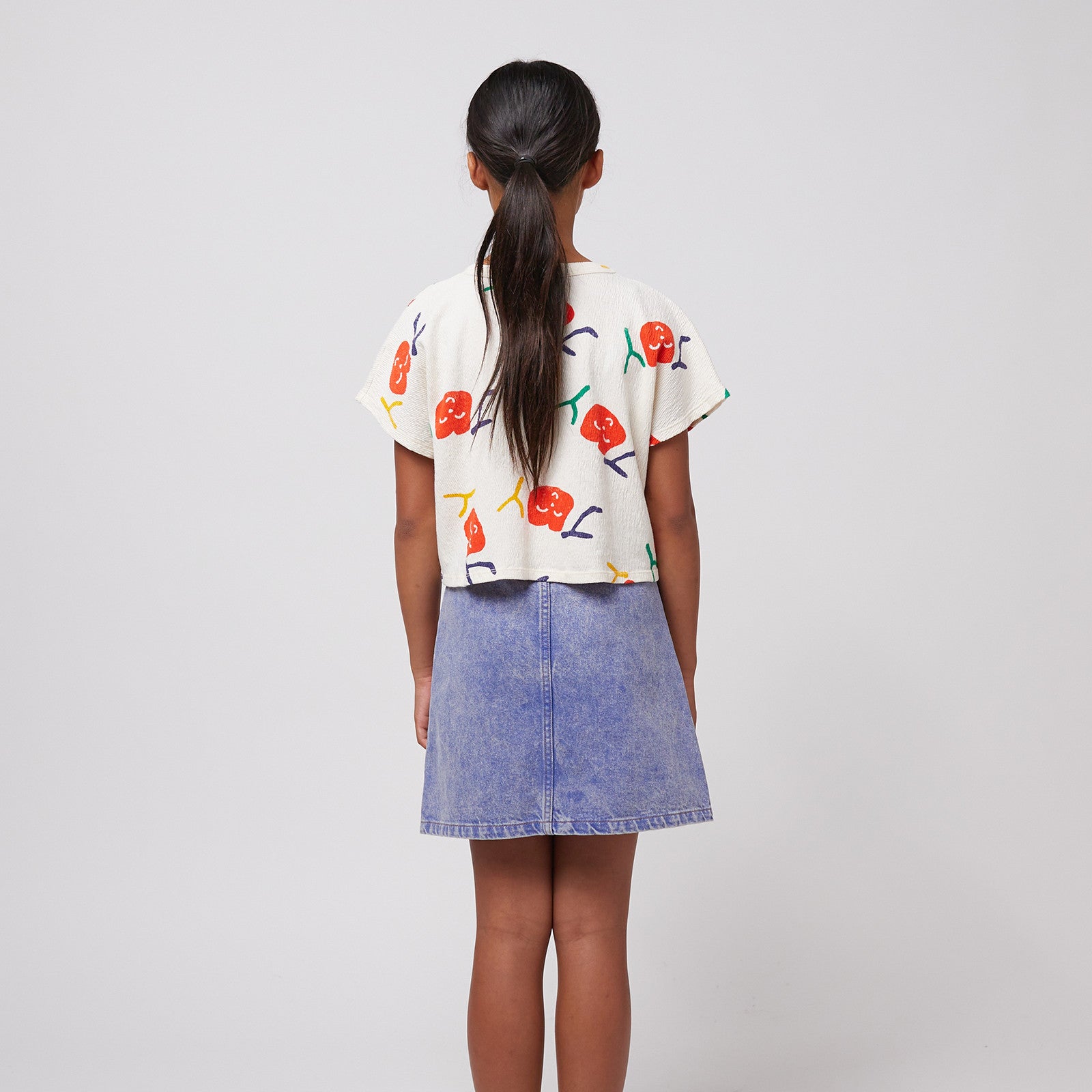 Jupe Color Block Denim Multicolor