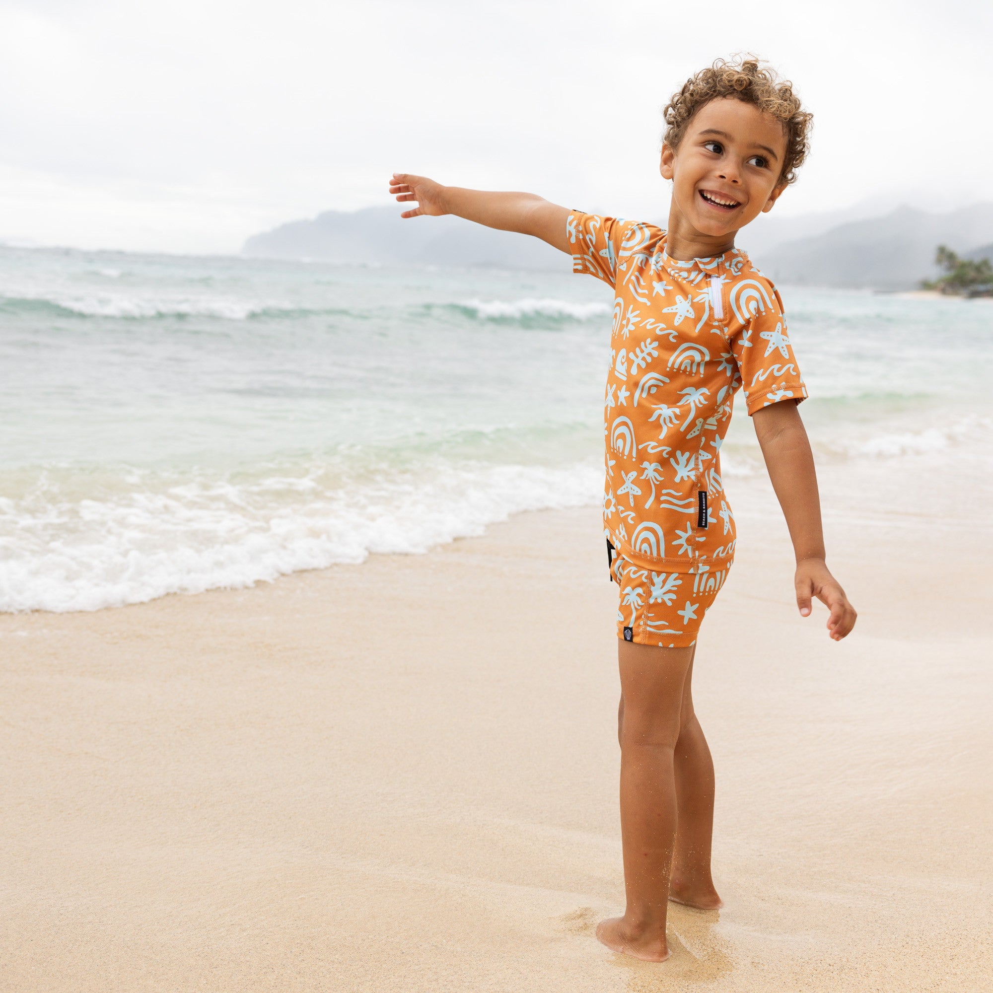 Swim shirt UPF 50+ Tropical Vibes Blue