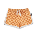 Badeshorts UPF 50+ Checkered Peace Yellow
