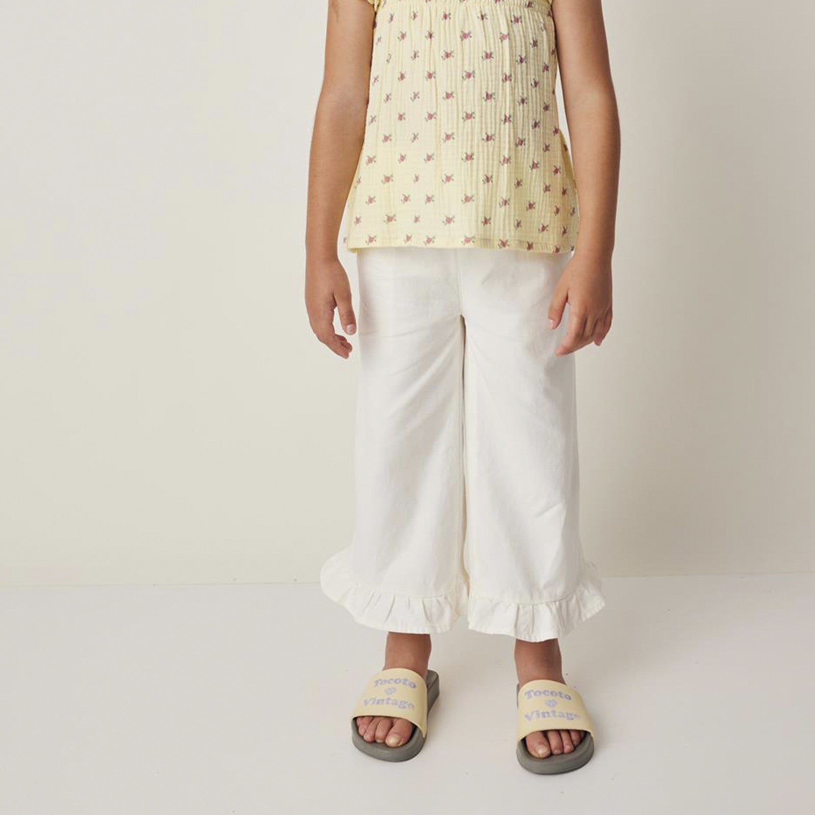 Pants Low Ruffled Off White