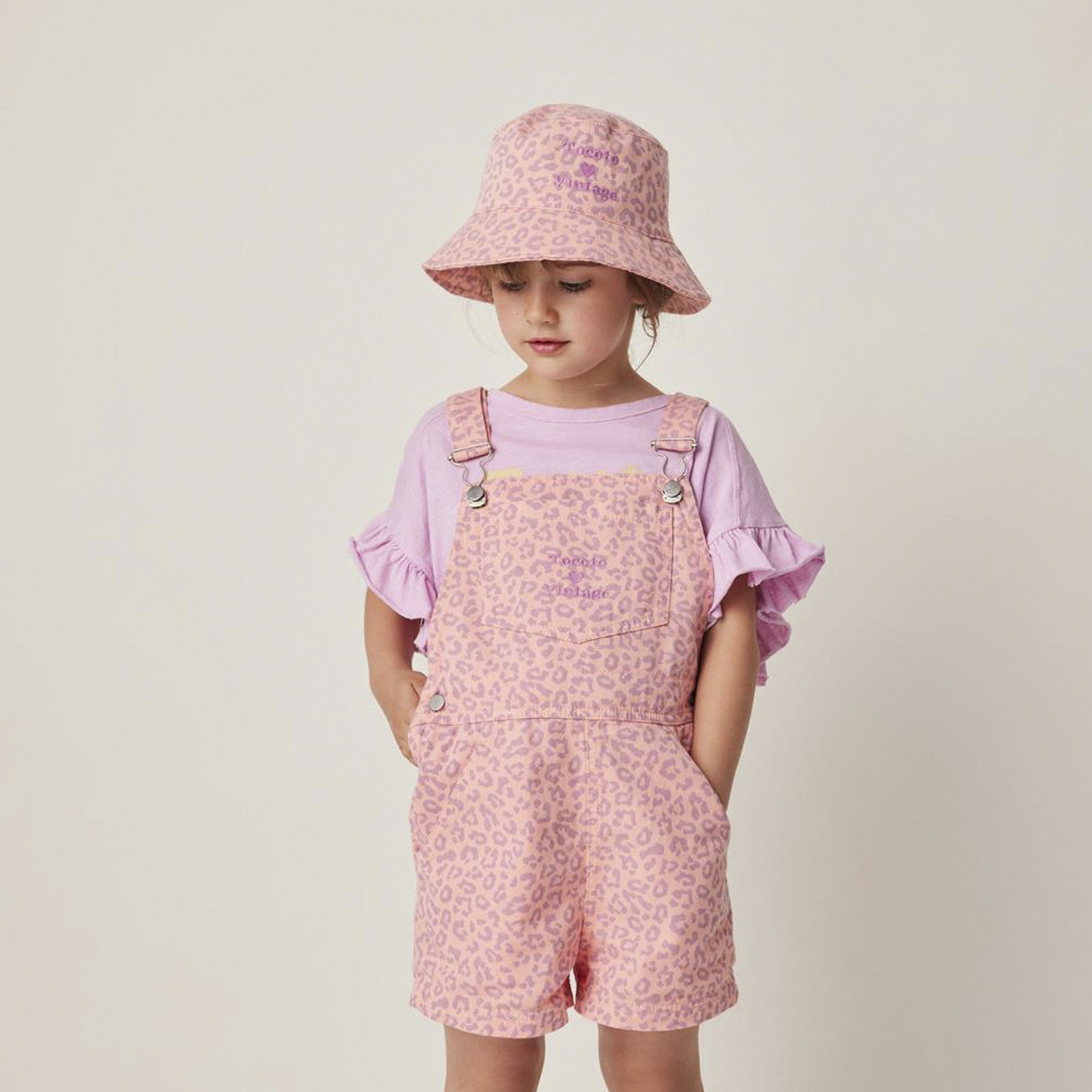 Latzhose Animal Print Overall Dark Pink