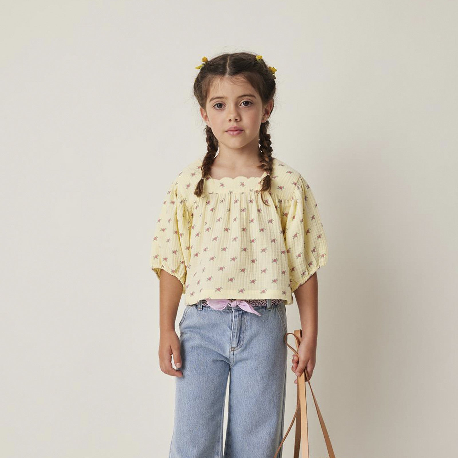 Blouse Flower Print Yellow