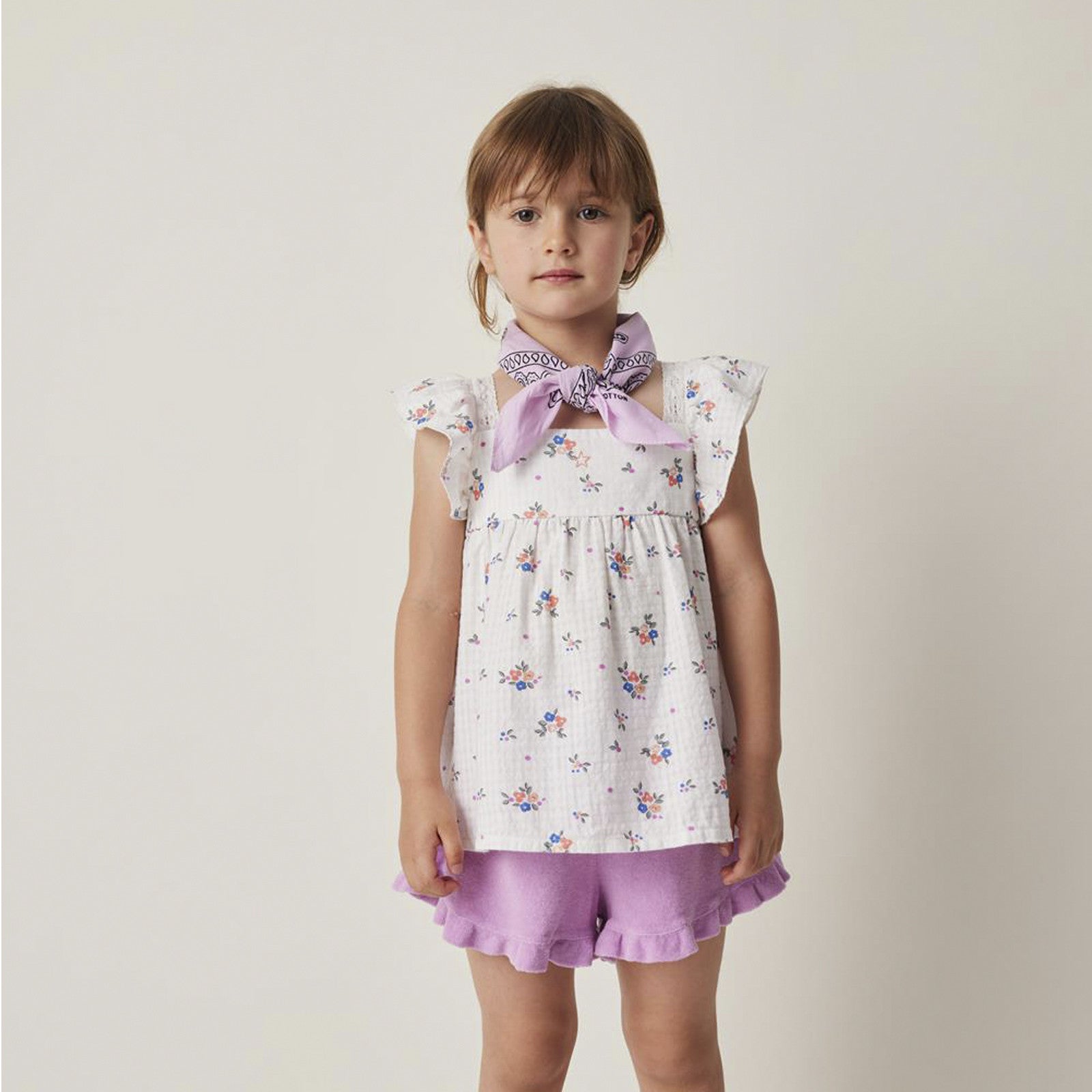 Blouse Flower Print Off White