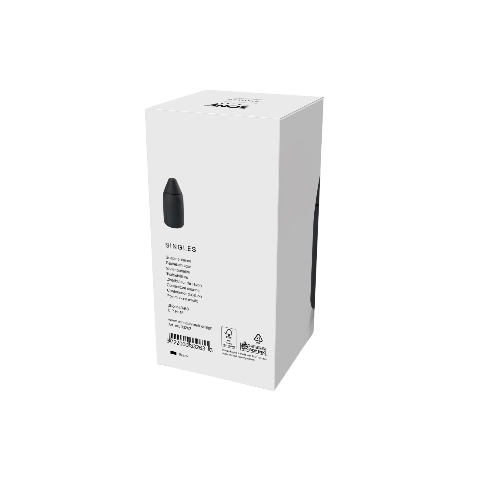 Zone Denmark Distributeur de savon Singles 300 ml, noir