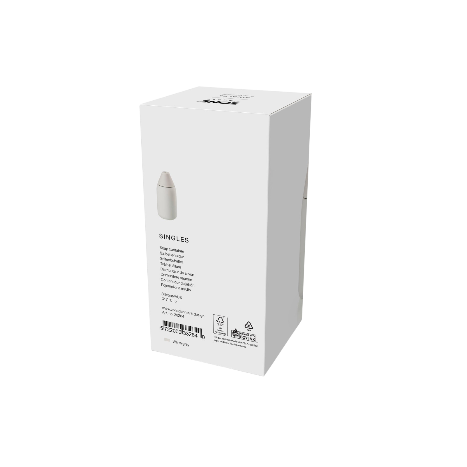 Zone Denmark Soap Dispenser Singles 300 ml, Warm Grey