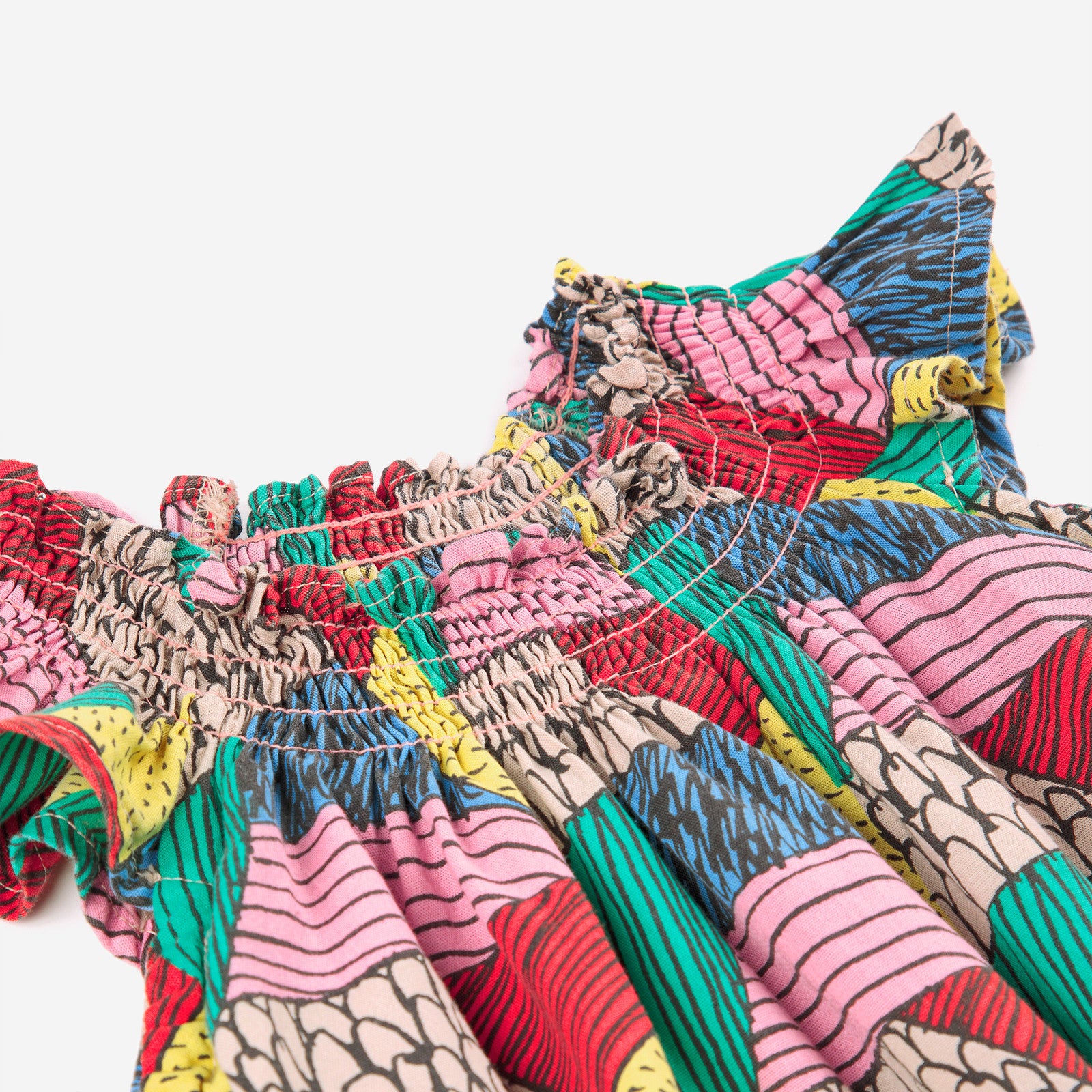 Kleid Prisma All Over Ruffled Woven Multicolor