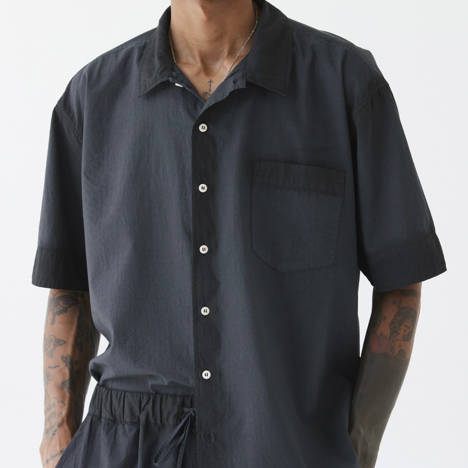John Shirt shortleeve washed black