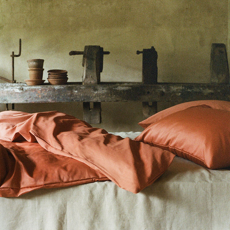 BRAGA Housse de couette dark brick, 200x210 cm