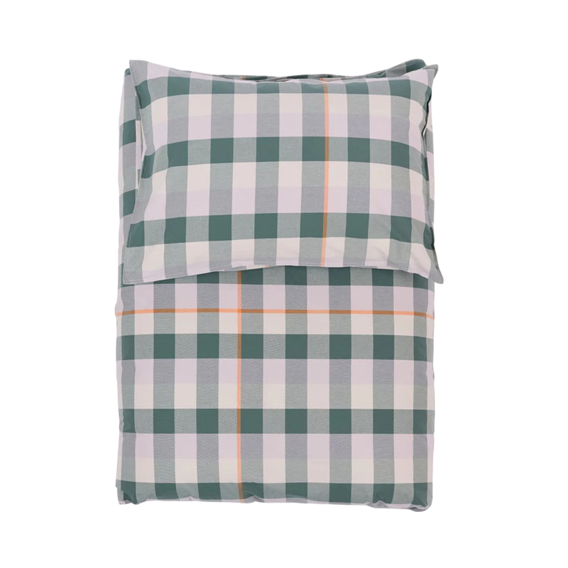 Lyn housse de couette vert foncé/lavande 200x210 cm