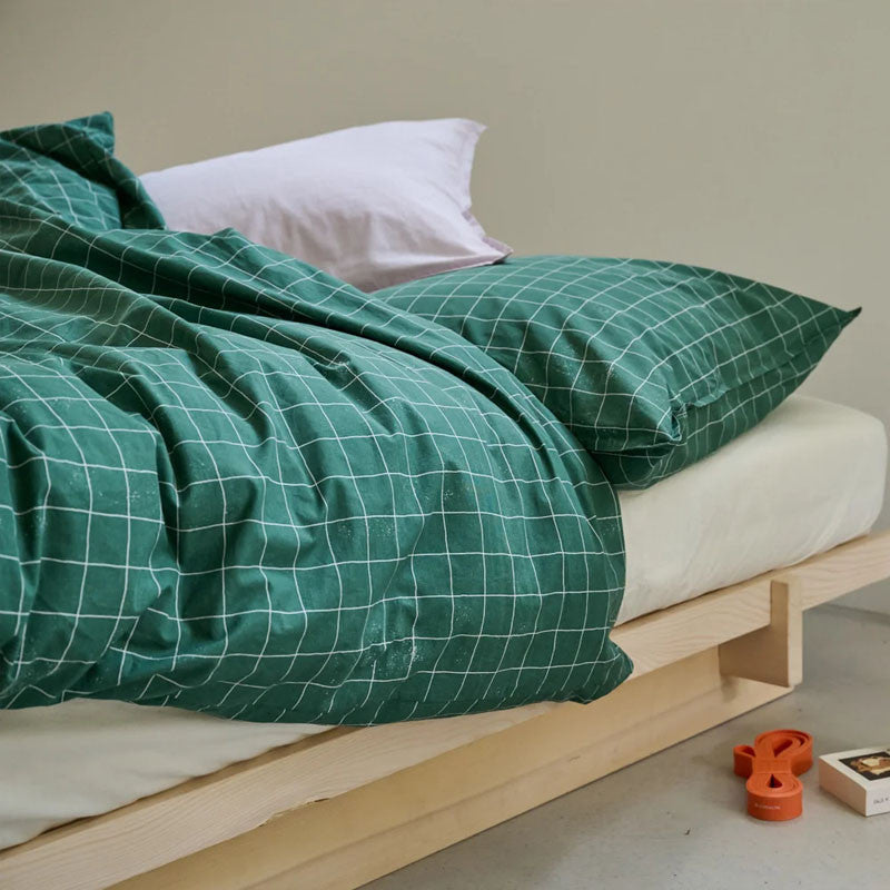 Vito Duvetbezug dunkelgrün/lavendel 200x210 cm