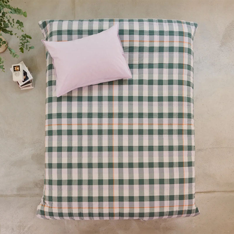 Caja bedspread dark green/lavender 240x270 cm