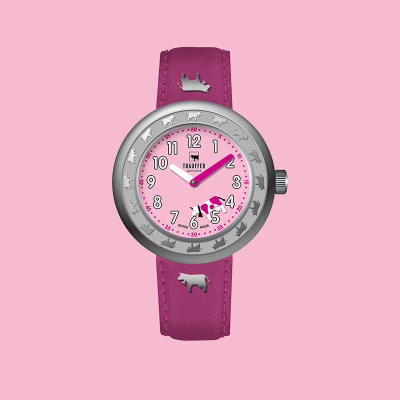 Trauffer Kinderuhr Pink