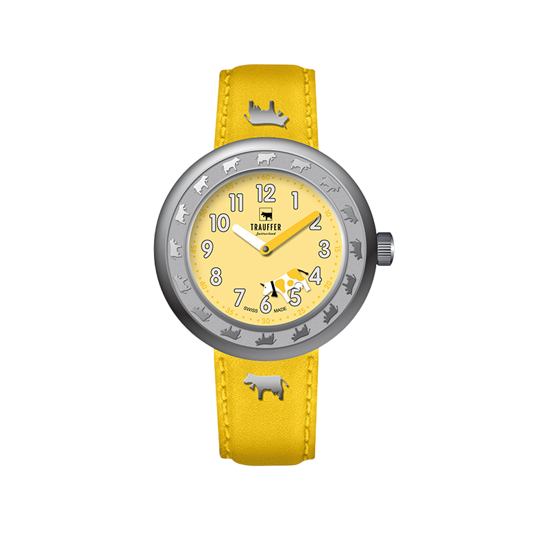 Trauffer Kinderuhr Gelb