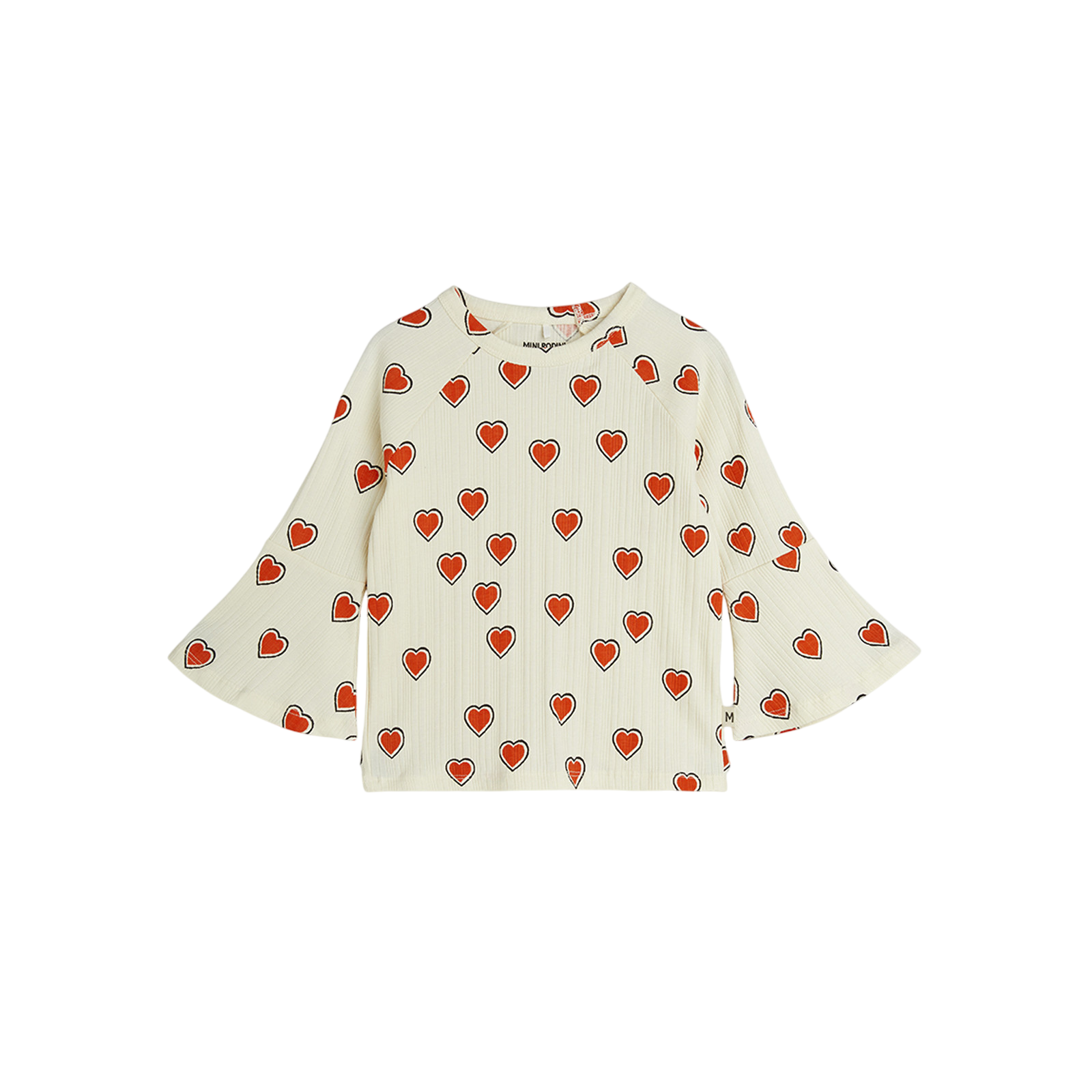 Langarmshirt Outlined Hearts Offwhite