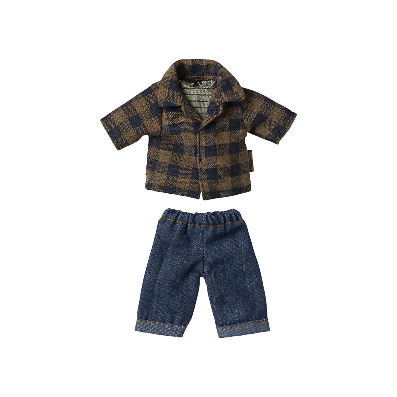 Maileg mouse dad plaid shirt and pants