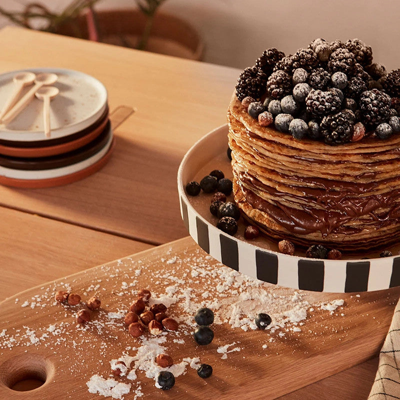 Serving platter Toppu large White Black