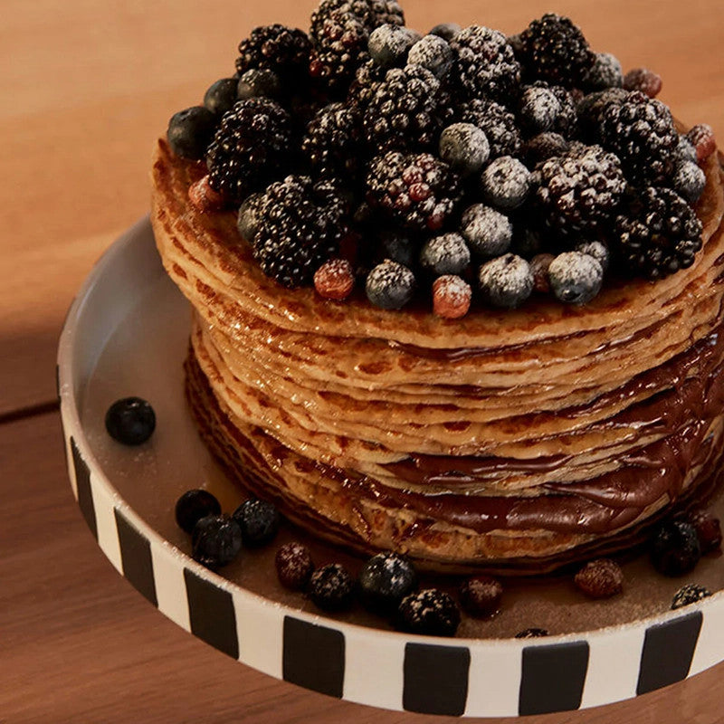 Serving platter Toppu large White Black