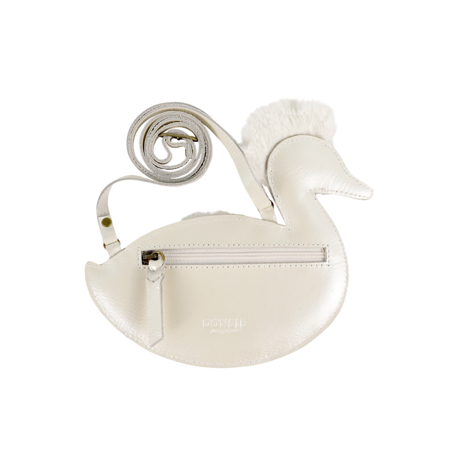 Sac Duck Off White Metallic Leather