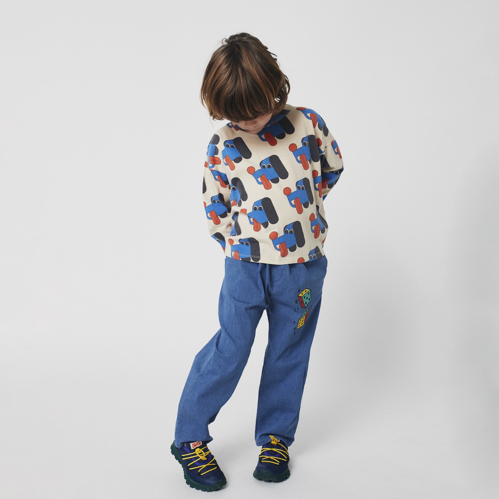 Chemise manches longues Doggy Mate All Over Offwhite