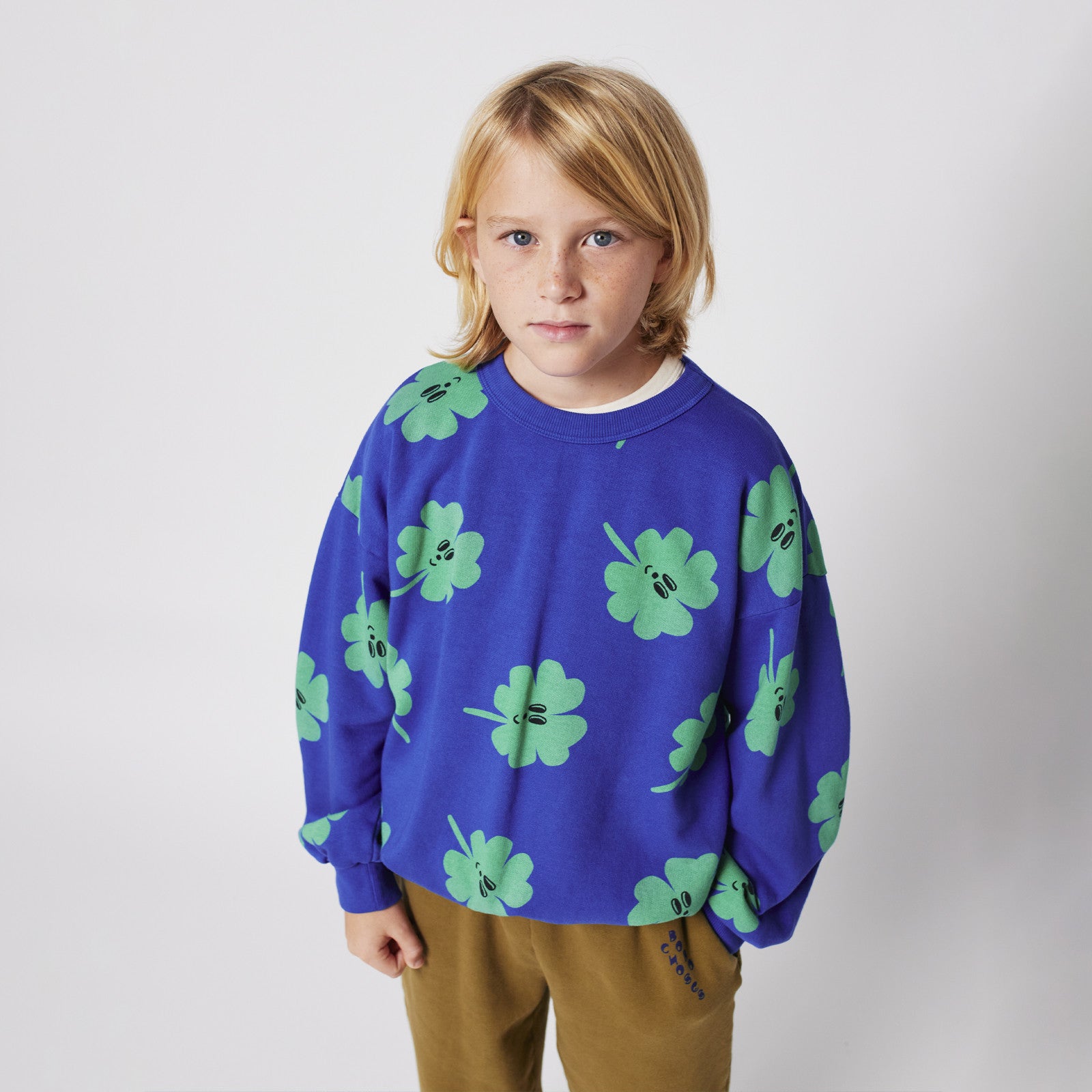 Sweat-shirt Lucky Clover All Over Blue