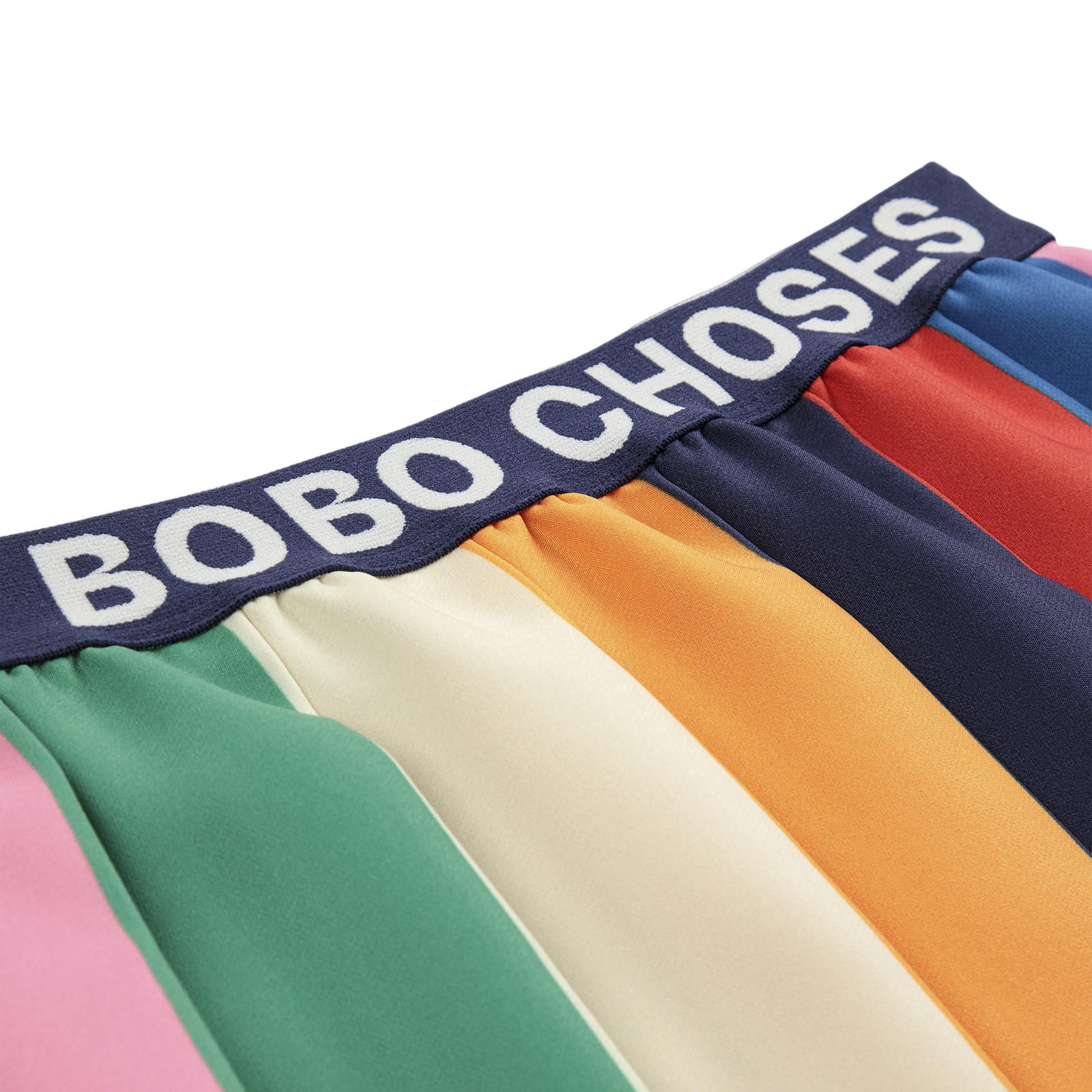 Jupe Bobo Pleated Color Block Multicolor