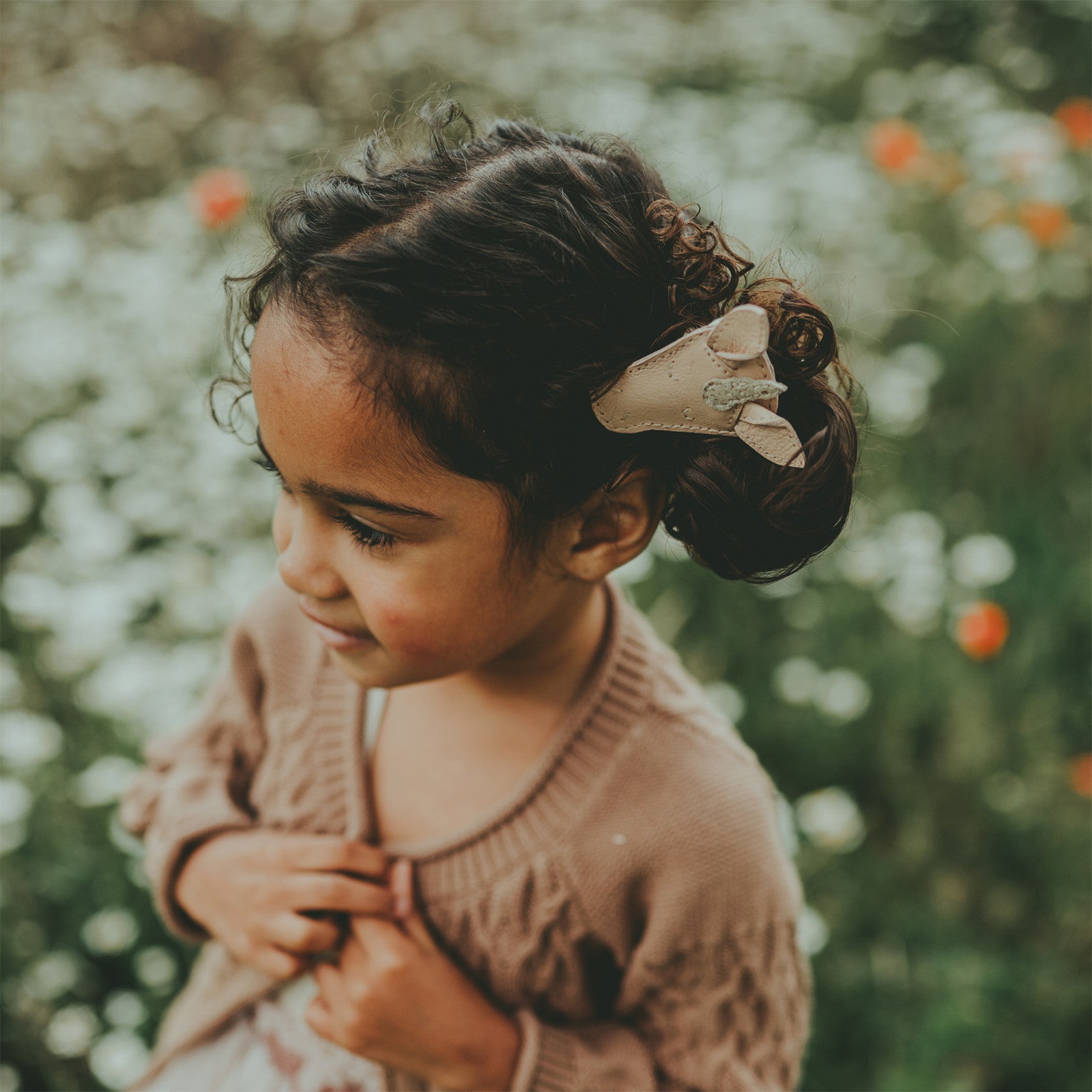 Hair clip Josy Unicorn Light Rose Leather