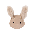 Hair clip Josy Fluffy Bunny Light Rust Leather