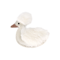 Haarspange Duck Off White Metallic Leather