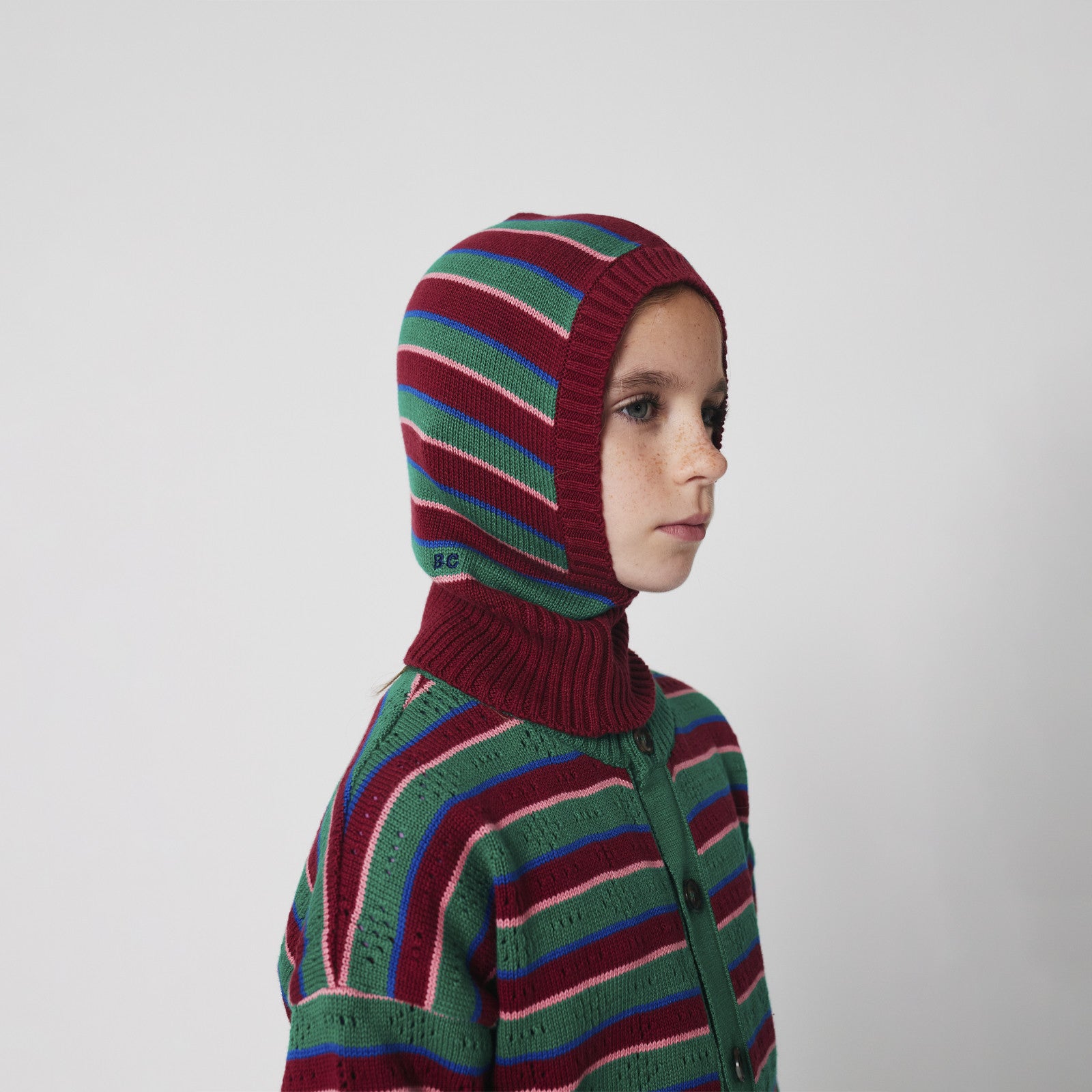 Balaclava Bobo Choses Striped Dark Brown