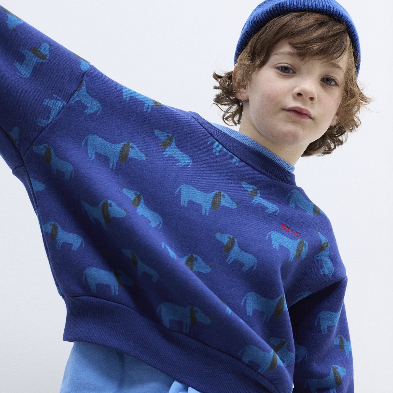 Sweatshirt Blue Dog All Over Blue