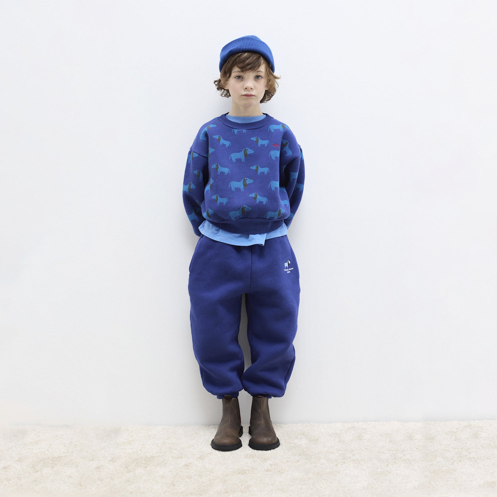 Sweatshirt Blue Dog All Over Blue