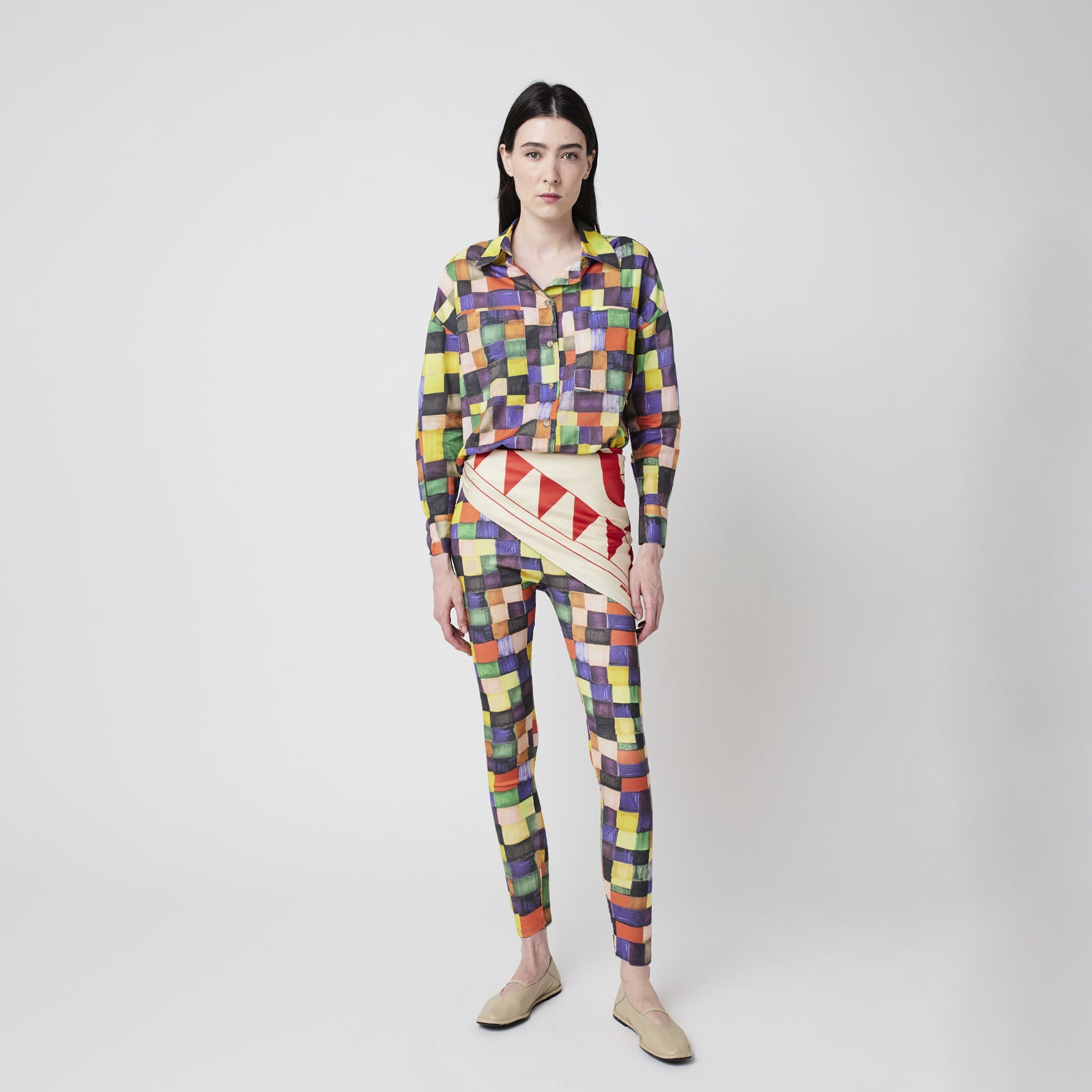 Blouse adulte Rainbow Plaid Pattern Relaxed